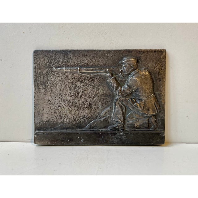 Antique Plaquette in Silvered Bronze, 1890s For Sale - Image 4 of 9