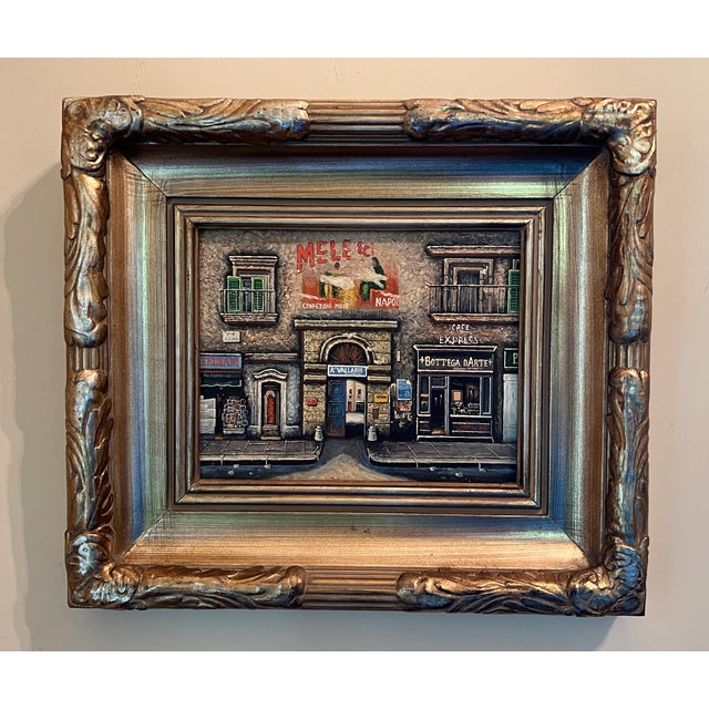 Vintage Paris Storefronts Original Oil Painting, Framed For Sale - Image 10 of 12