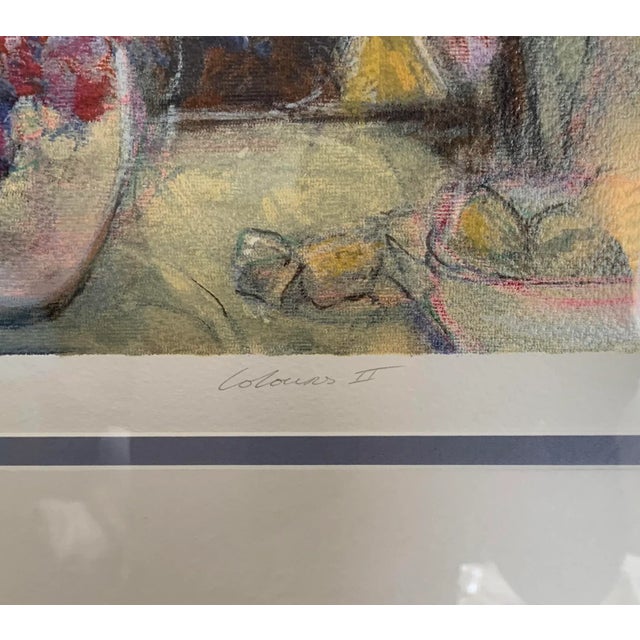 Contemporary Impressionist Woman With Amethyst Flowers Potrait Original and Signed Print For Sale - Image 3 of 8