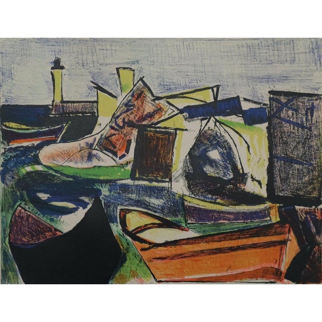 François DESNOYER (1894-1972) The Port of Sète Original color lithograph Signed in pencil Limited edition of 30 copies...