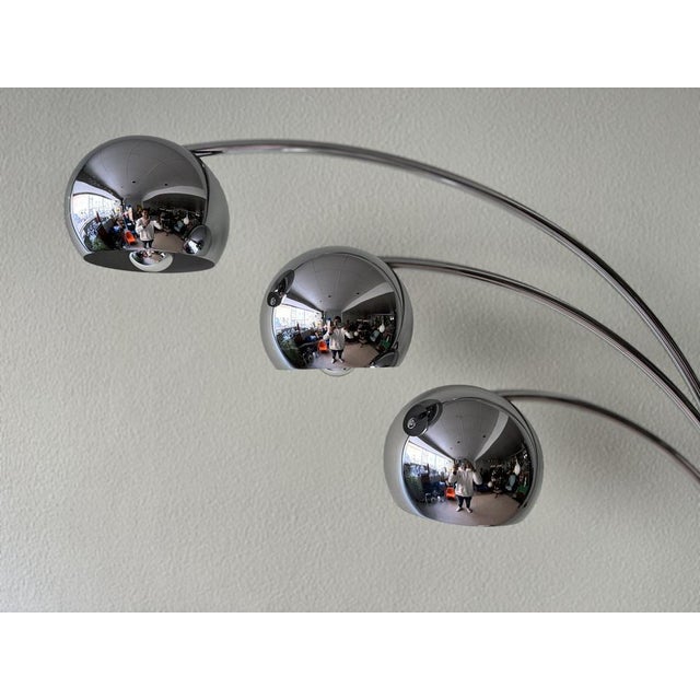 Italian Chromed Steel Floor Lamp with Three Arms attributed to Goffredo Reggiani, 1970s For Sale - Image 13 of 18