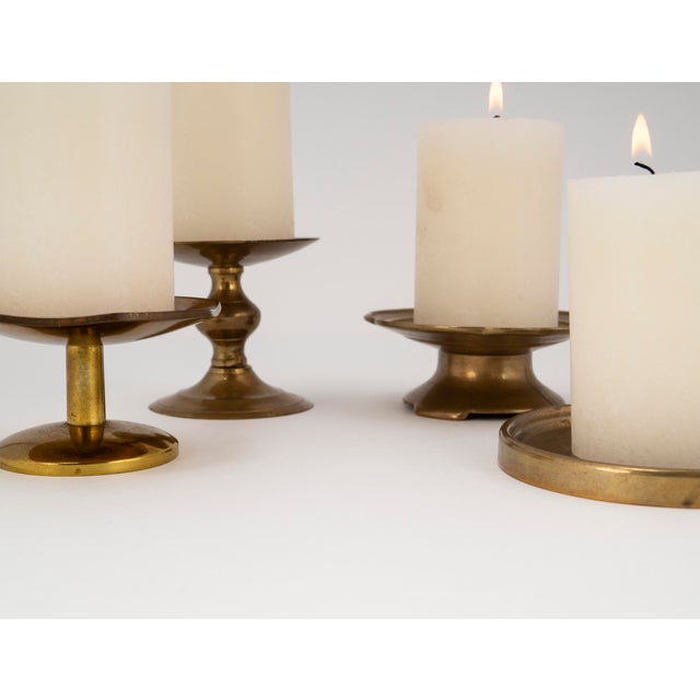 Mid-Century Historicism Brass Pan Candlestick, 1960s For Sale - Image 13 of 16