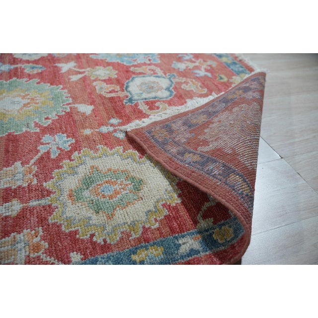 8x10 Timeless Comfortable Coral Traditional Floral Hand Knotted Wool Carpet Rug For Sale In New York - Image 6 of 6