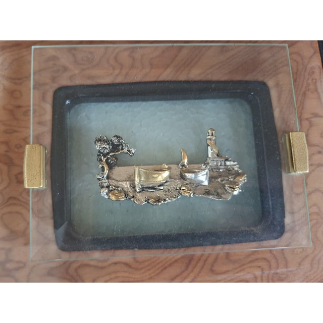 Alessandro Zenobi, Triptych of High Reliefs, 999 Silver and 24K Gold in Briar and Crystal, 1995, Set of 3 For Sale - Image 3 of 13