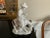 Impressive details on this statue of a bearded Japanese Man in Kimono Riding A Donkey/Usagiuma - White Porcelain Figurine...