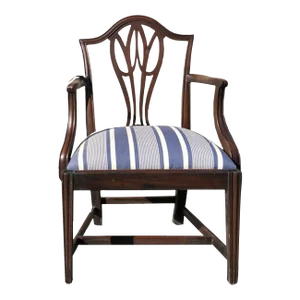 Circa 19th Century English Georgian Period Mahogany Chippendale Armchair With Slip Seat