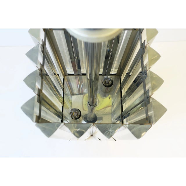 70s Modern Brass Chrome & Lucite Table Lamp, Circa 1970s, After Charles Hollis Jones For Sale - Image 11 of 13