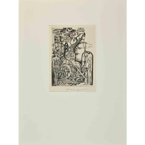 Michel Fingesten, Nude Ex Libris, 1937, Etching For Sale