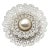 Chanel Pearl CC White Lace Brooch For Sale