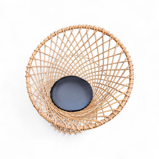 Wood Round Rattan Chair Armchair from Rohé, Noordwolde For Sale - Image 7 of 9