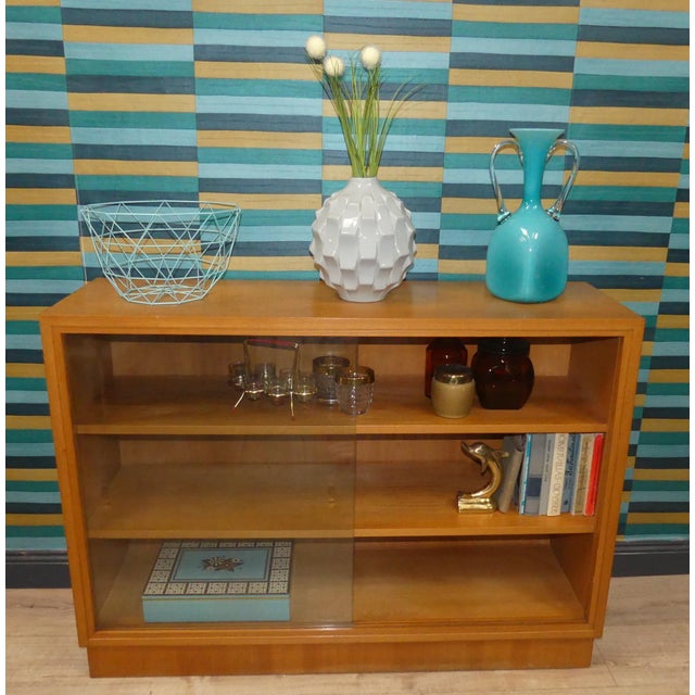 Display Cabinet in Elm and Glass, 1960s For Sale - Image 9 of 16