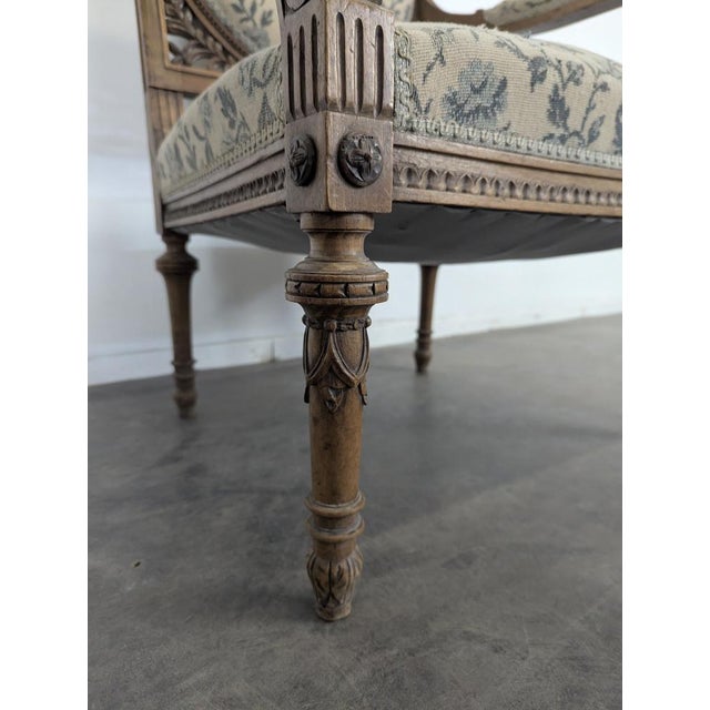Louis XVI Style Living Room Set with Escutcheon Backrests, 19th Century, Set of 3 For Sale - Image 17 of 18