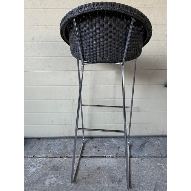 Stylish set of six Lloyd loom "JOE" bar height barstools produced by Vincent Sheppard for Janus et Cie California. Set of...