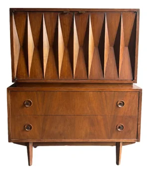 Mid 20th Century Merton Gershun for American of Martinsville Harlequin Gentleman's Chest
