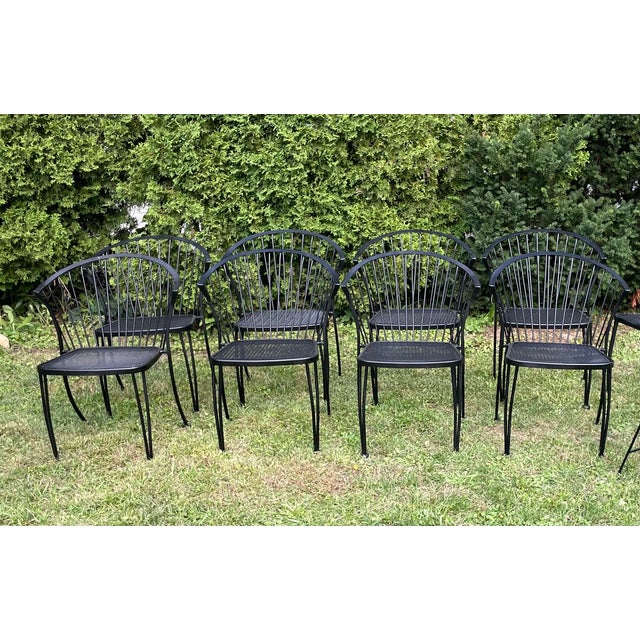 Contemporary 1990s Pinecrest Woodard Style Patio Garden Dining Set, 9 Pieces For Sale - Image 3 of 8