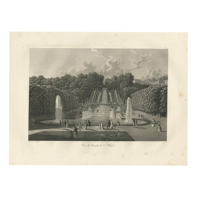 Louis-Pierre Baltard, View of the Cascades at Saint-Cloud, 1803, Engraving For Sale