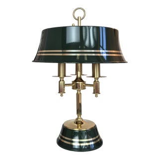 Green Brass Bankers Typ 72 Table Lamp from Nya Öia, Sweden, 1960s For Sale