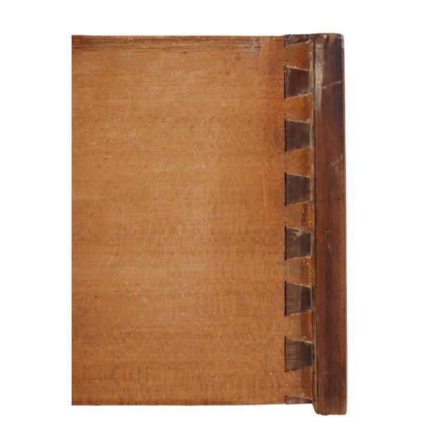 English French Louis XVI Style Flame Mahogany Marble Commode For Sale - Image 3 of 10