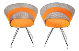 Set of Vintage Armchairs in Orange by inconnu, 1970