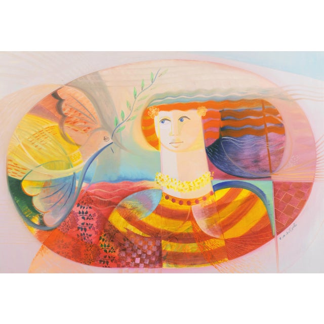 'Dove of Peace' by Vittorio Maria Di Carlo, Large Oil, New Figurative Movement, Italian Modernism For Sale - Image 9 of 9