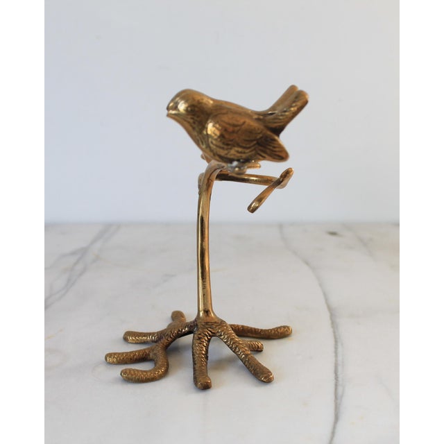 Late 20th Century Vintage Brass "Love Birds" Taper Candle Holder For Sale - Image 5 of 10