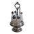 1870s Bancroft, Redfield & Rice Silverplate Cruet Castor Set 6 Etched Bottles For Sale