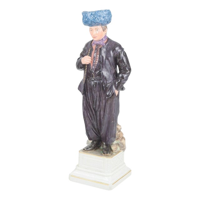 Porcelain Figurine of Man in Traditional Regional Costume from Royal Copenhagen For Sale