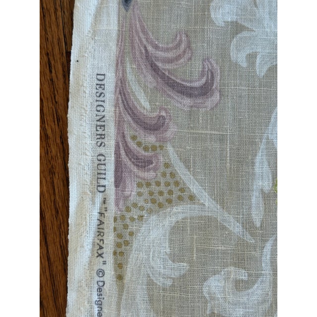 Designers Guild Fairfax Linen Fabric Lavender Tan Green Gold Dot 3 Yards For Sale In Raleigh - Image 6 of 7