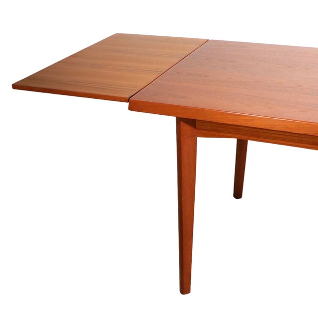 Danish Modern Mid Century Dining Table With Pull Out Leaves Att. To