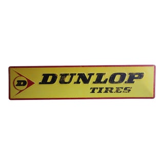 1960s Vintage Dunlop Embossed Metal Sign For Sale