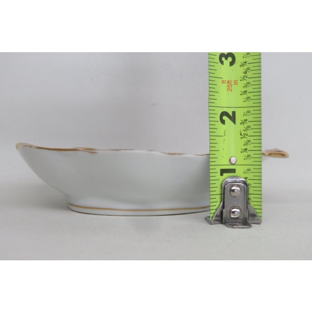 Gilt Hand Painted Flowers Raised Design Trinket Bowl 4594b For Sale - Image 10 of 18