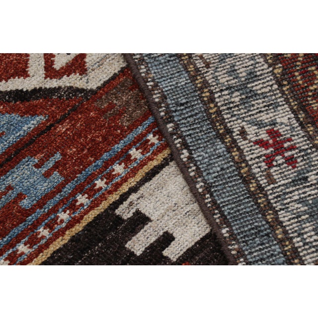 Textile Rug & Kilim’s Caucasian Style Runner Rug With Polychromatic Geometric Patterns For Sale - Image 7 of 7