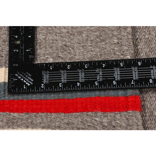 Vintage Rio Grande Chimayo Banded Blanket Rug - 02'00 X 05'00 For Sale In Dallas - Image 6 of 9