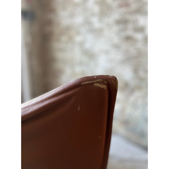 Brown Vintage Cognac Leather Sling Lounge Chairs – Pair For Sale - Image 8 of 18