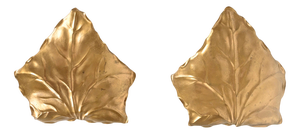 Sculpted Brass Leaf Wall Sconces by Tommaso Barbi, Italy, 1970s, Set of 2