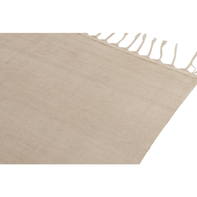 Rare Vintage Turkish Kilim in Off-White and Beige With Black Stripes For Sale In New York - Image 6 of 7
