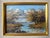 Vintage Pair Mid Century Frames Landscape Oil Paintings Fall & Winter Signed For Sale - Image 4 of 17
