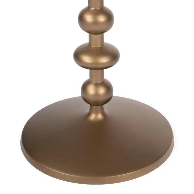 Spritely Home Accent Furniture Zora Iron Pedestal Accent Table, Bronze For Sale - Image 4 of 6