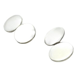 1990s Pair of Tiffany & Co Estate Cufflinks Silver For Sale