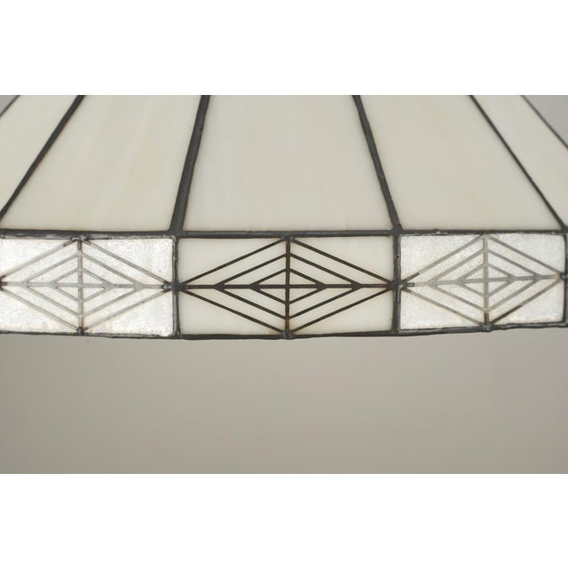 Traditional Vintage Arts & Crafts Dale Tiffany Stained Glass Pendant Light For Sale - Image 3 of 9