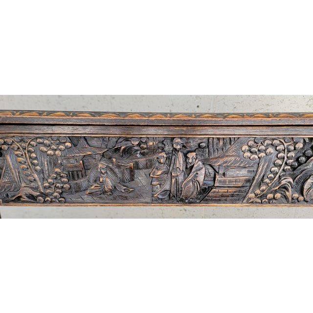 Brown Highly Carved Alter / Console Table From Shanghai For Sale - Image 8 of 18