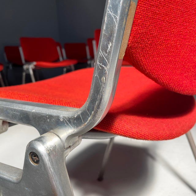 Italian Modern Red Fabric DSC Chairs by Giancarlo Piretti for Castelli, 1970s, Set of 22 For Sale - Image 14 of 18