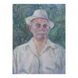 Vintage Soviet Man Portrait, Original Oil Painting on Canvas, 1970s 62-47