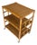 Mid Century c1970s Bamboo 3 tier Side End Table Stand on Wheels MINT For Sale
