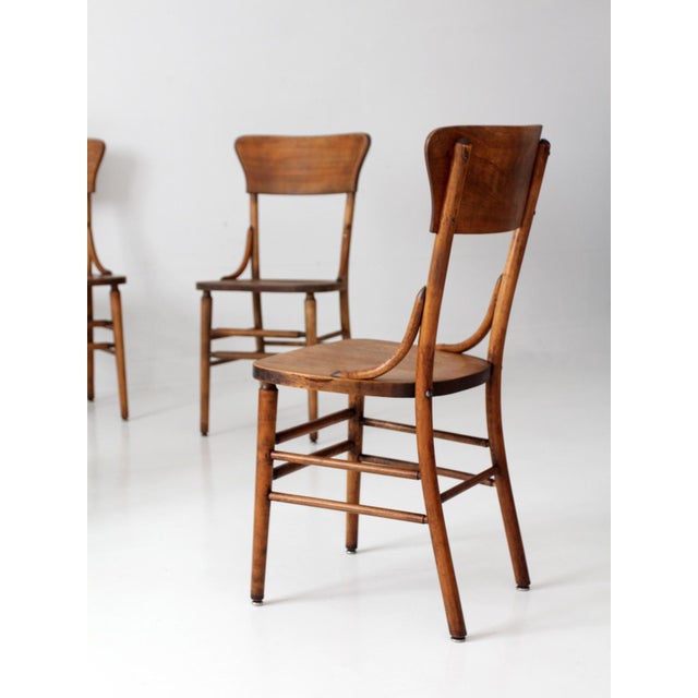 Antique Crocker Bentwood Dining Chairs Set 4 For Sale - Image 9 of 16