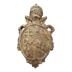 Antique Carved Wood Papal Coat of Arms of Pope Pius VII — Gilded, C. 1800