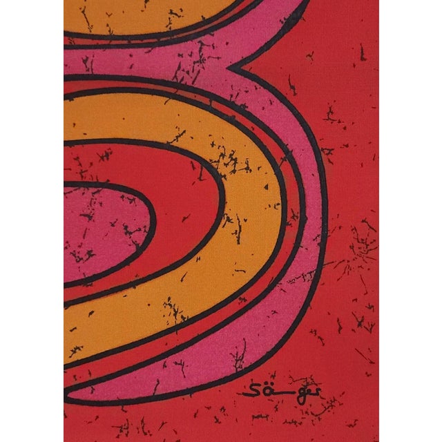Mid-Century German Pop Art Screen-Printed Wall Hanging by Traute Sänger, 1970s For Sale - Image 3 of 4