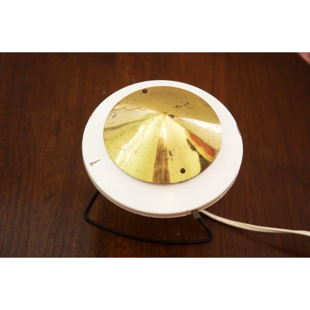 White Steel & Brass Mid-Century Table or Wall Lamp, 1950s For Sale - Image 4 of 8