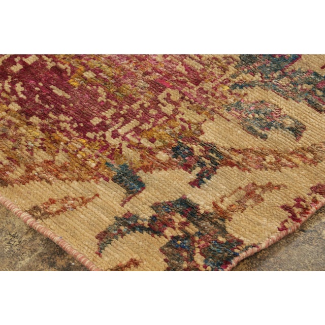 2020s Contemporary Transitional Floral Natural Silk Rug, by Rug & Kilim, India For Sale - Image 5 of 7
