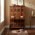 Chinese Brown Open Panel Relief Carving Storage Stack Cabinet For Sale - Image 9 of 10
